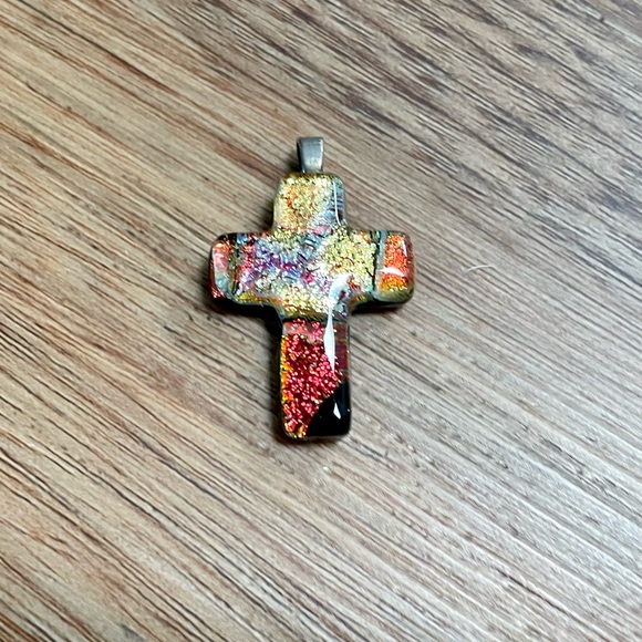 Handmade Glass Cross -  FREE with purchase! (See details) - Picture 2 of 3